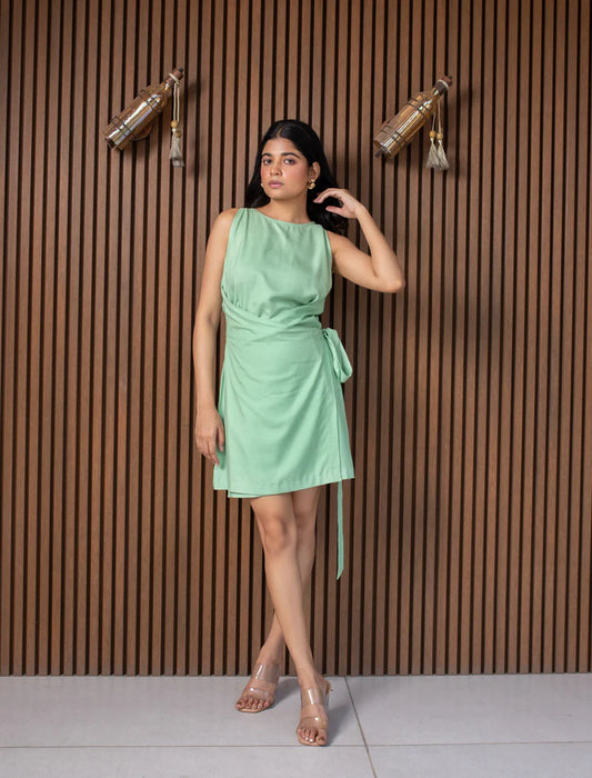 Mint tie-up Dress