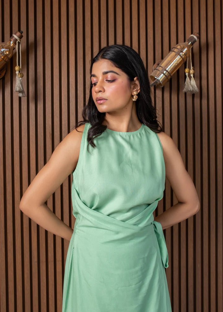 Mint tie-up Dress