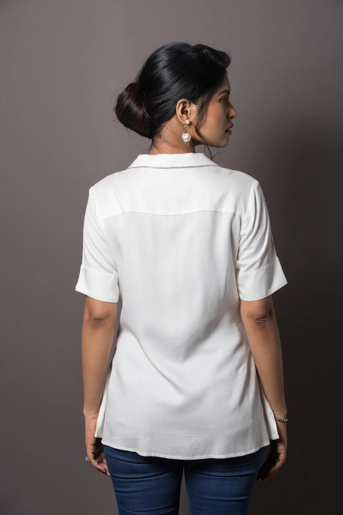 Allover chita embroidery shirt