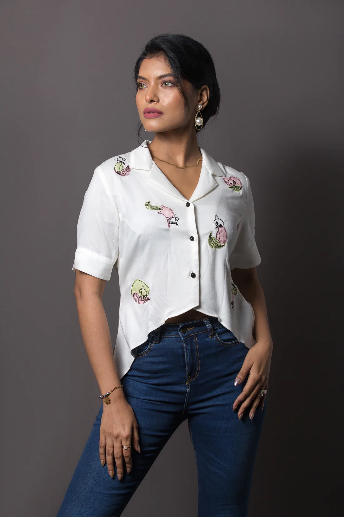 Fox Embroidered Shirt