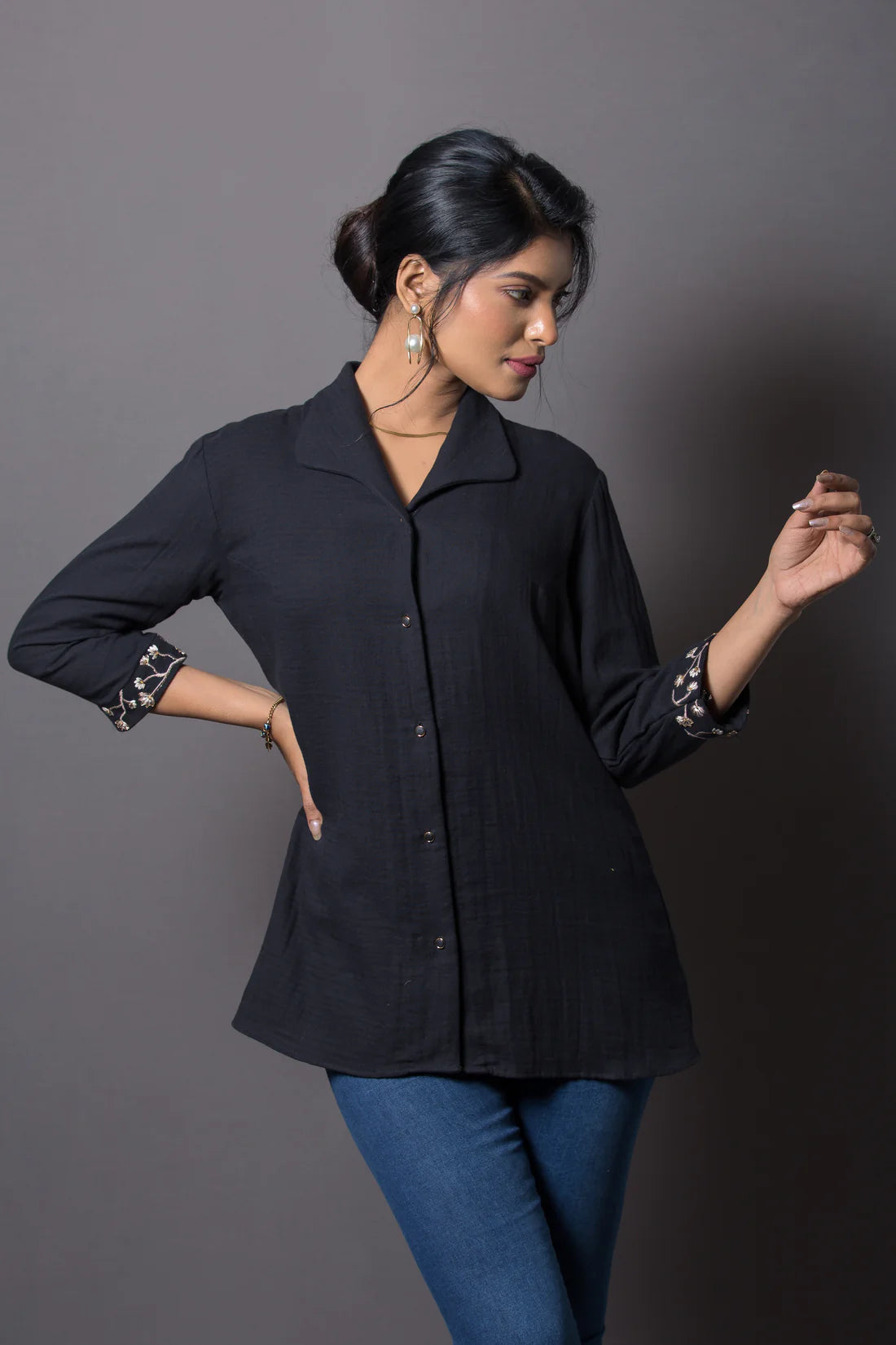 Floral Embroidered Shirt