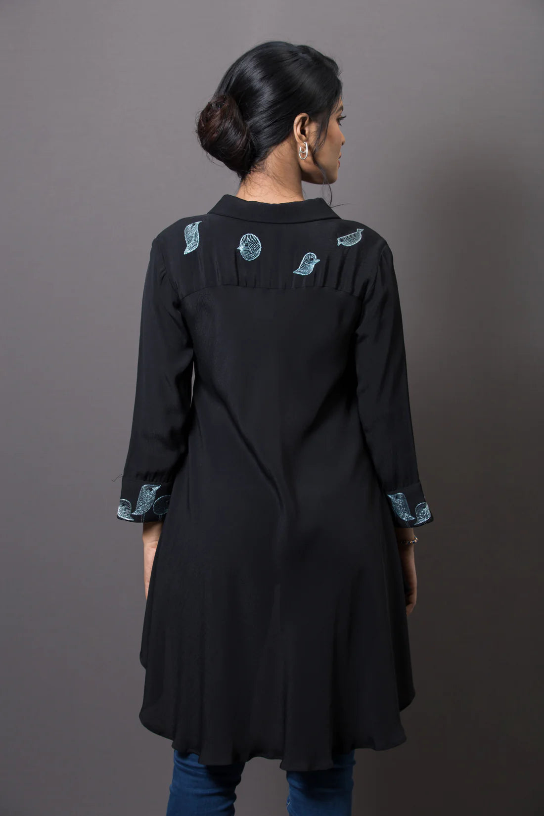 Placement Embroidery Bias Cut Top
