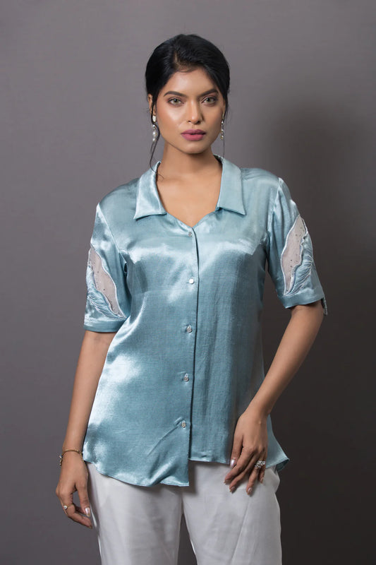 Criss cross cord set top with layerd pant