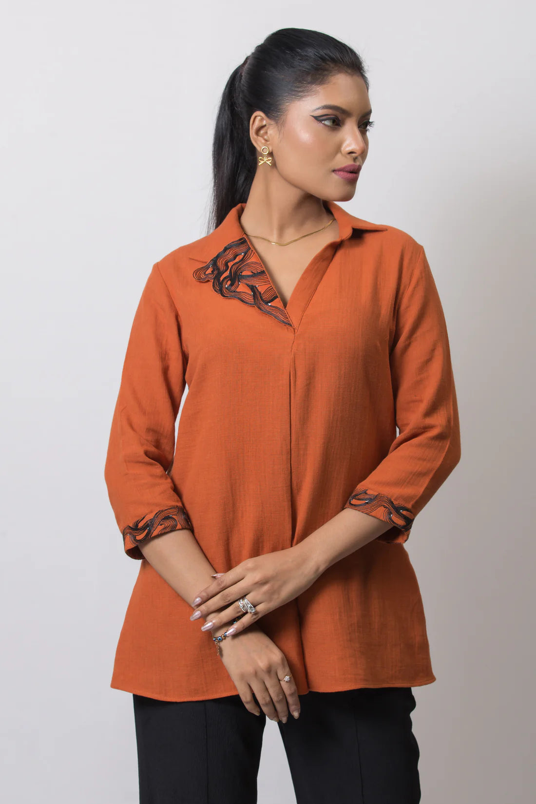Collar patch Shirt