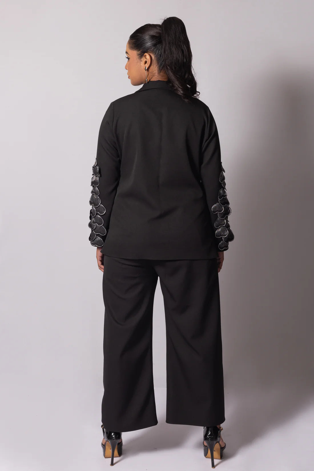 Petalwork Asymmetric lapel Blazer set