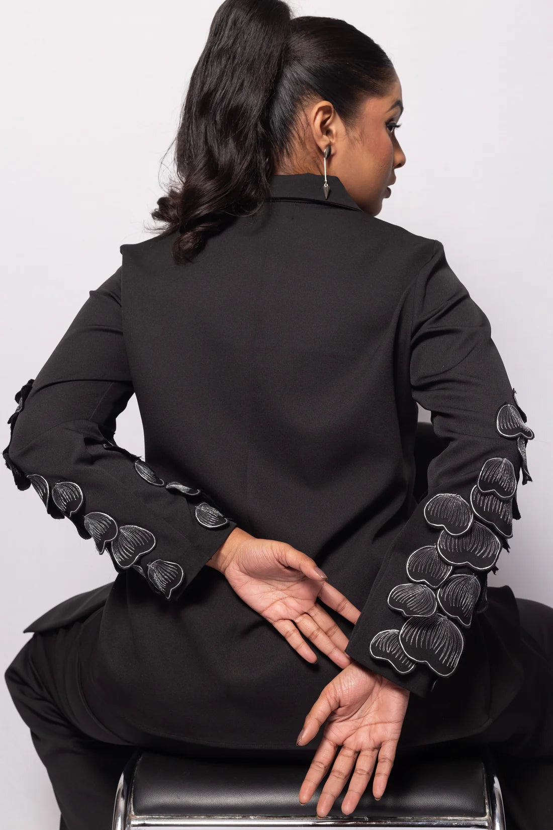 Petalwork Asymmetric lapel Blazer set