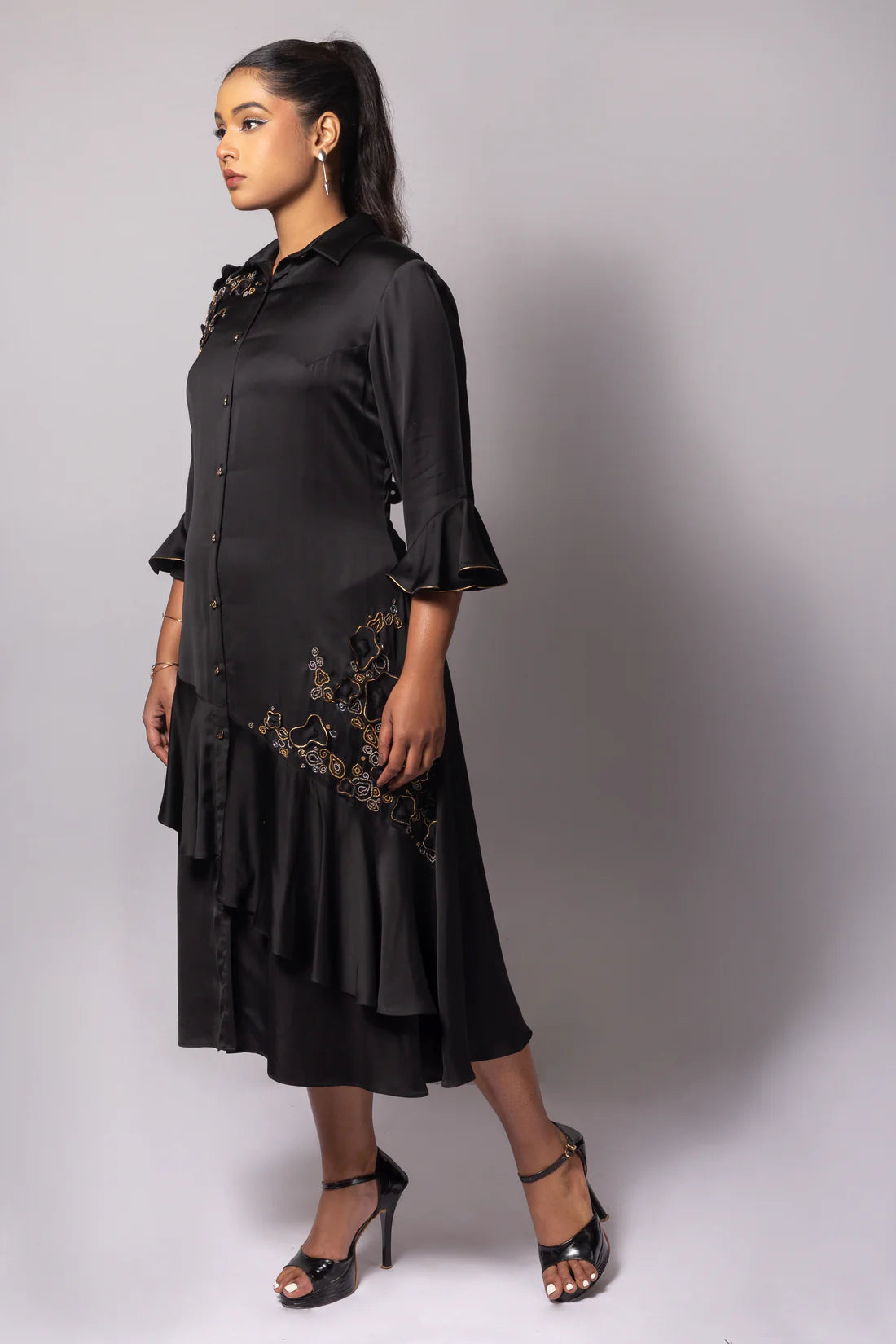 Asymmetric Frill Dress