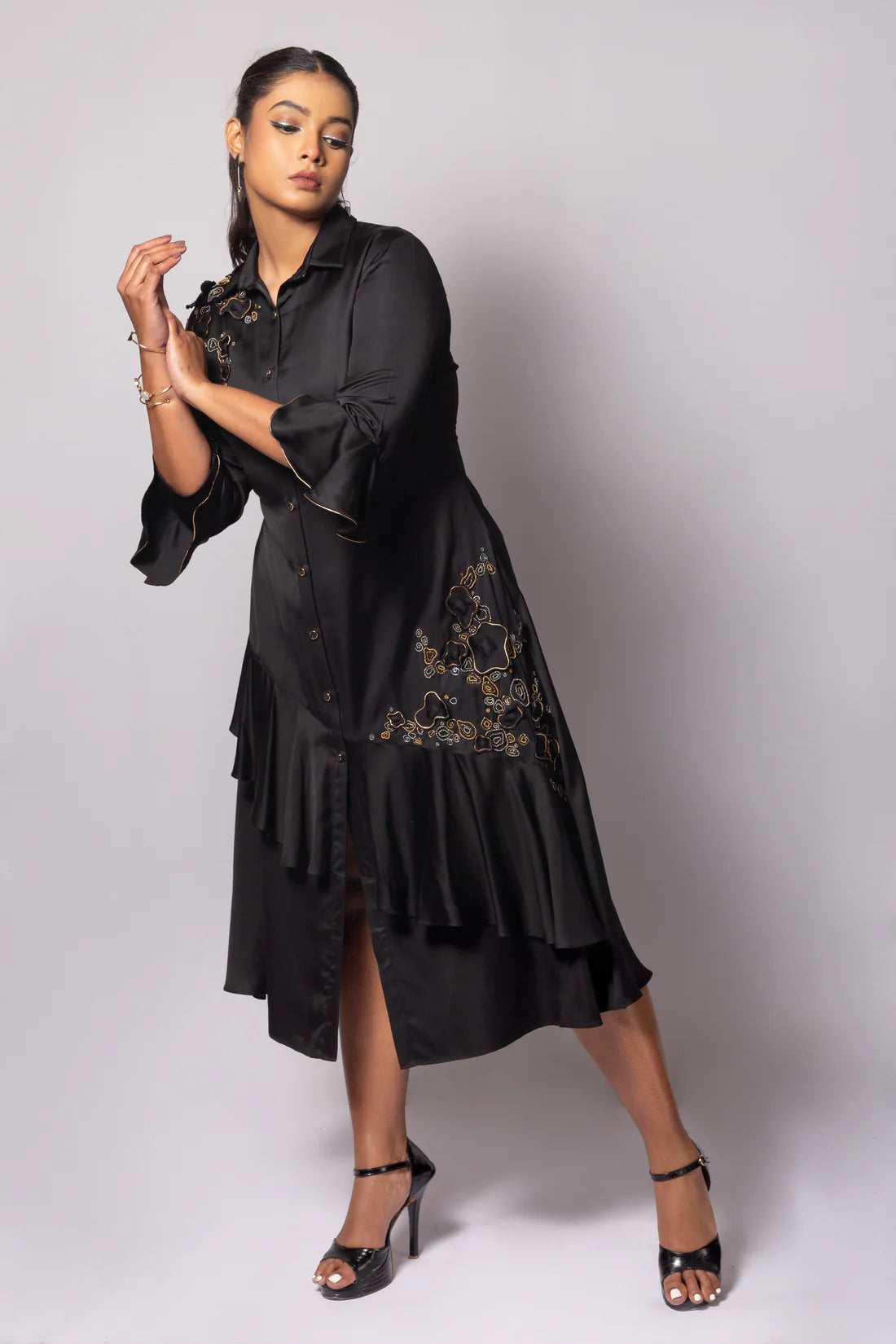Asymmetric Frill Dress