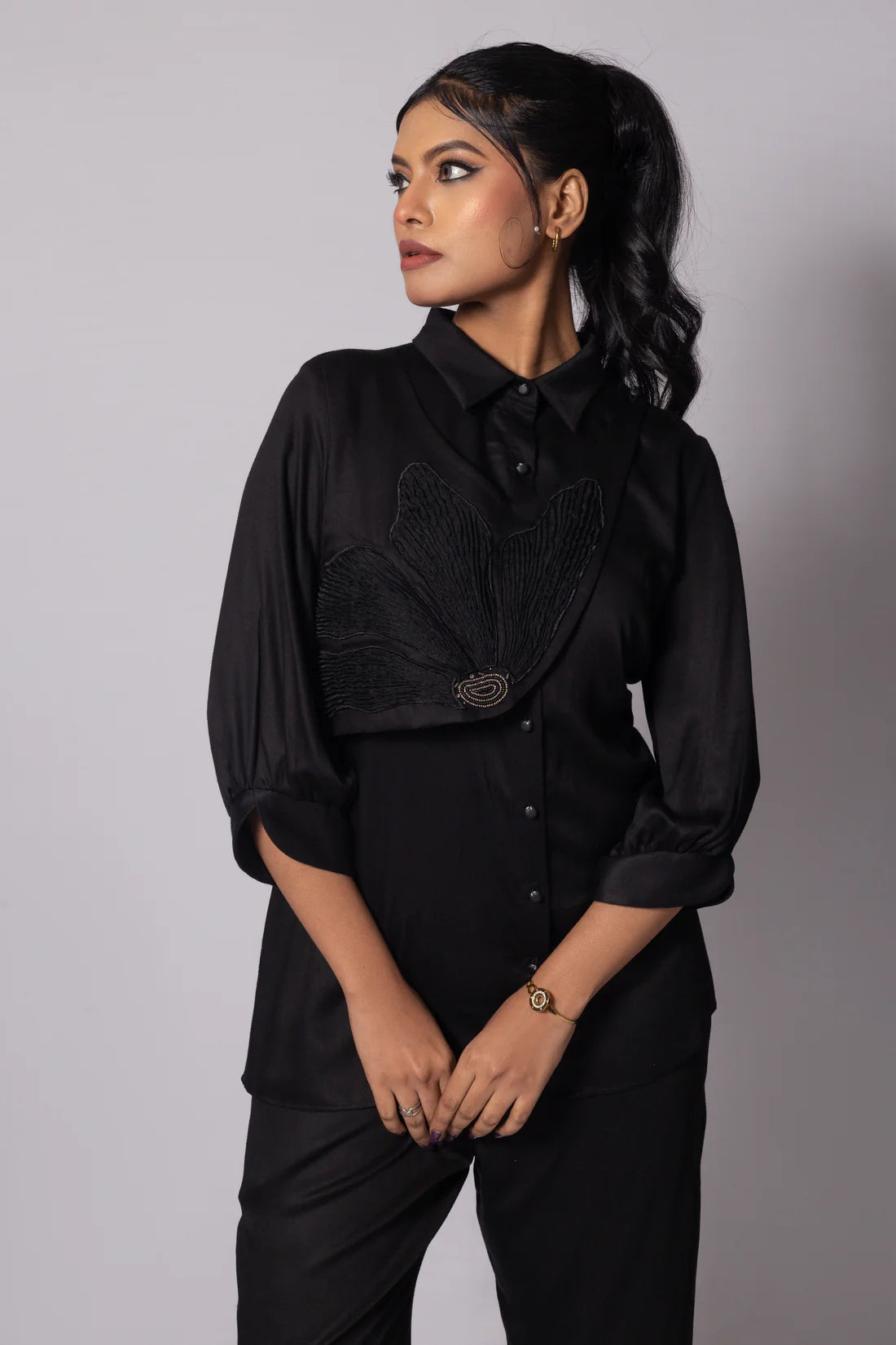 Asymmetric Floral Flap Co Ord