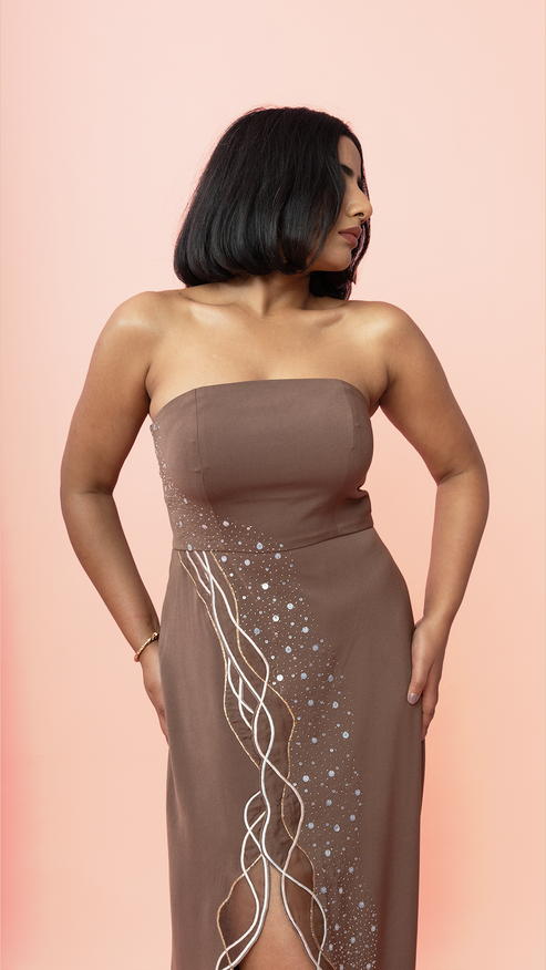 Ice-Embellished Sassy Gown