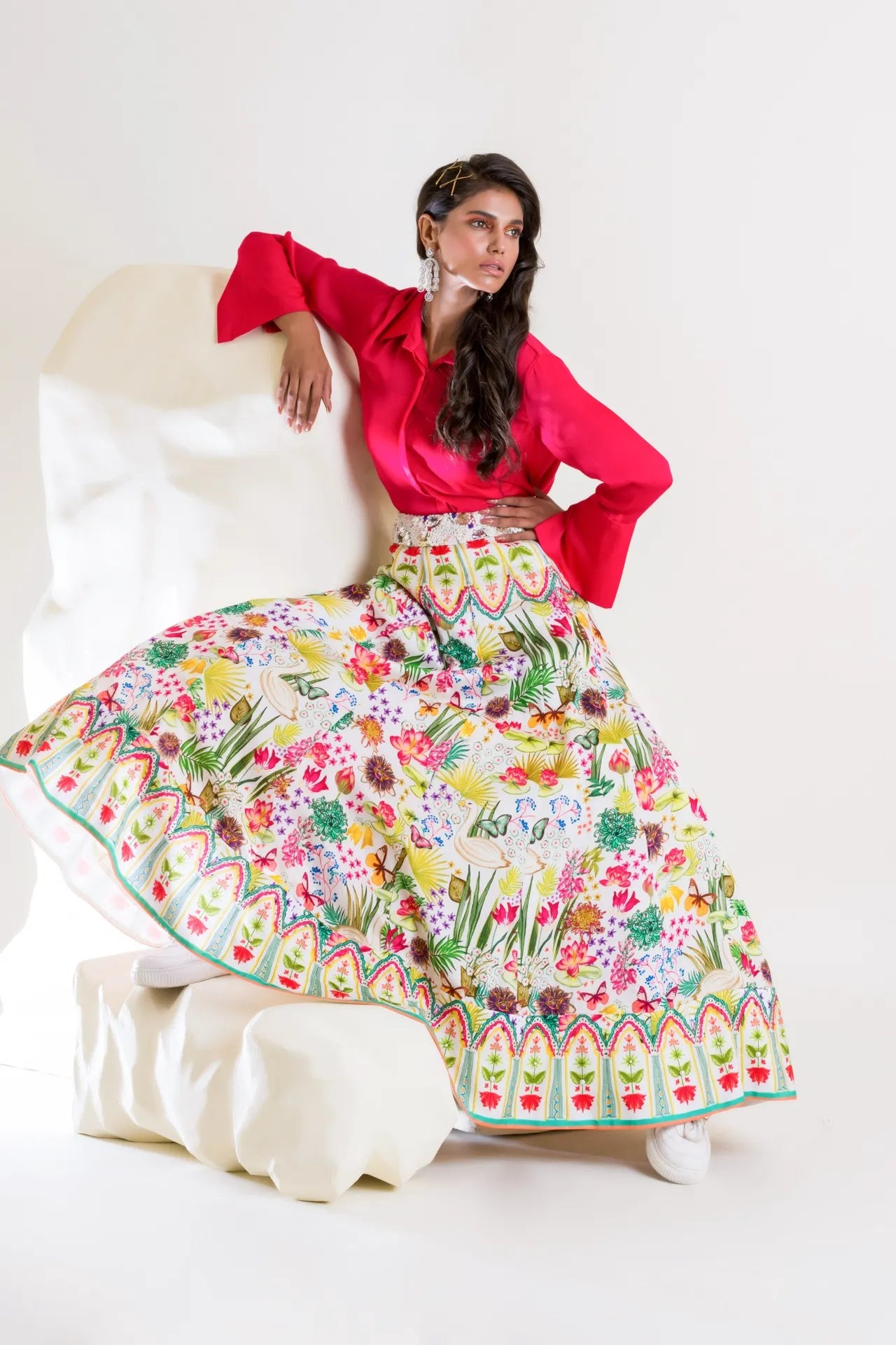 Printed Lehenga With Shirt