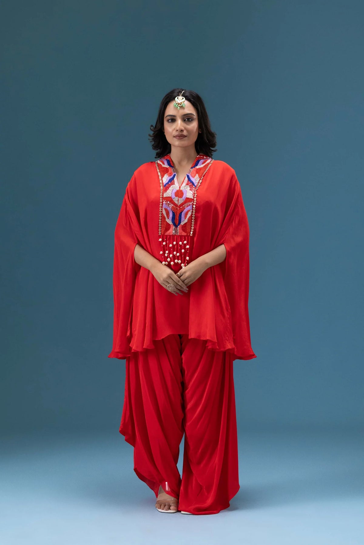 Inara Scarlet Drape Co-ord Set