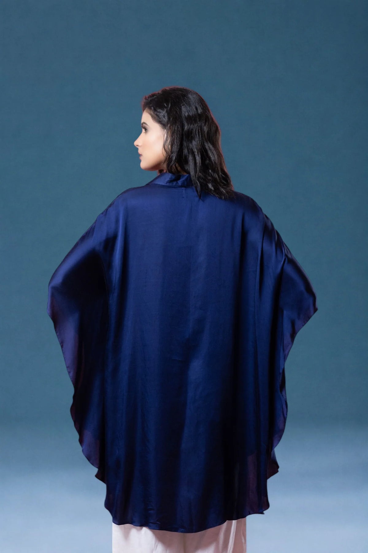 Bemberg Satin Flowy Embroidered Shirt