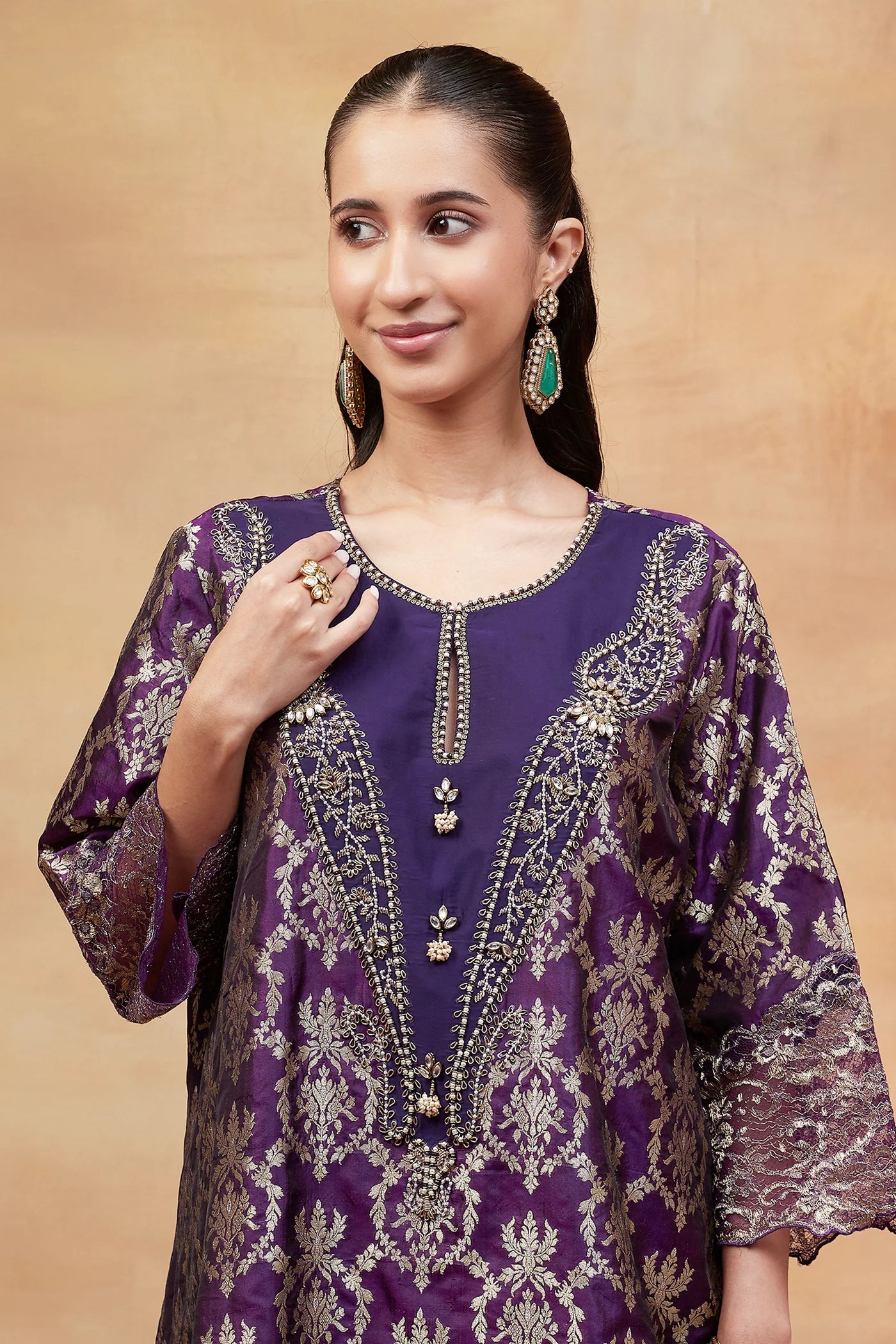 Janaki Jamuni Hand Embroidered Banarasi Sharara set