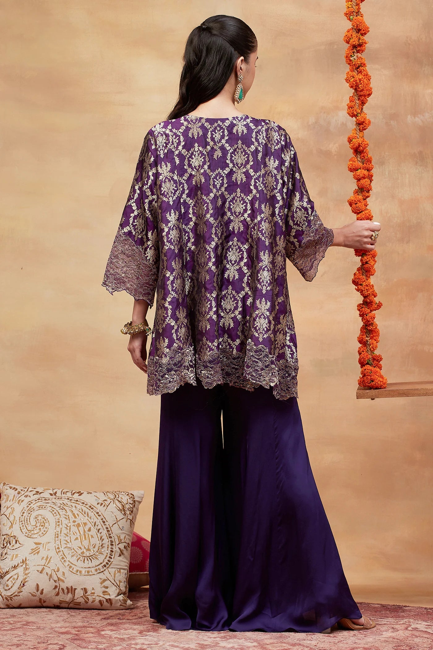 Janaki Jamuni Hand Embroidered Banarasi Sharara set