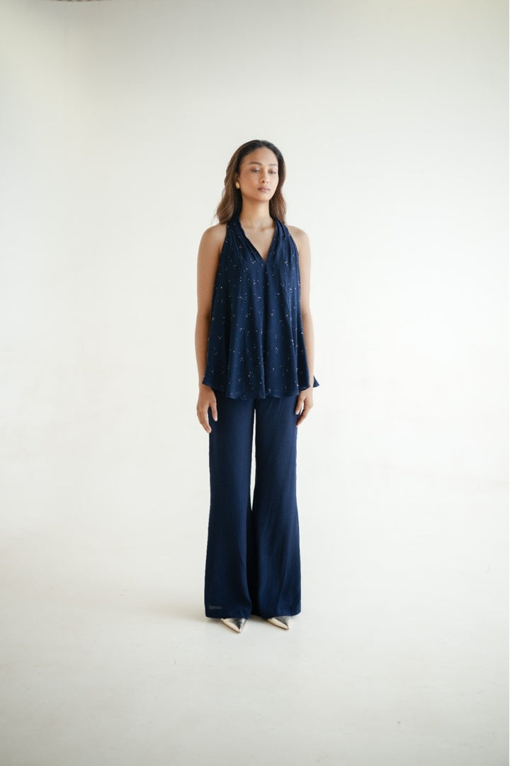 12 Kali Embroidered  Top with Scarf and  Pants
