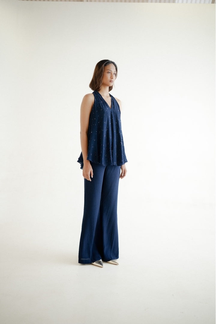 12 Kali Embroidered  Top with Scarf and  Pants