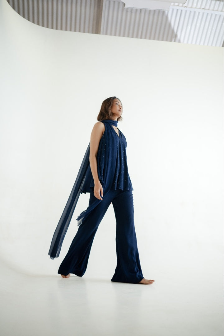 12 Kali Embroidered  Top with Scarf and  Pants