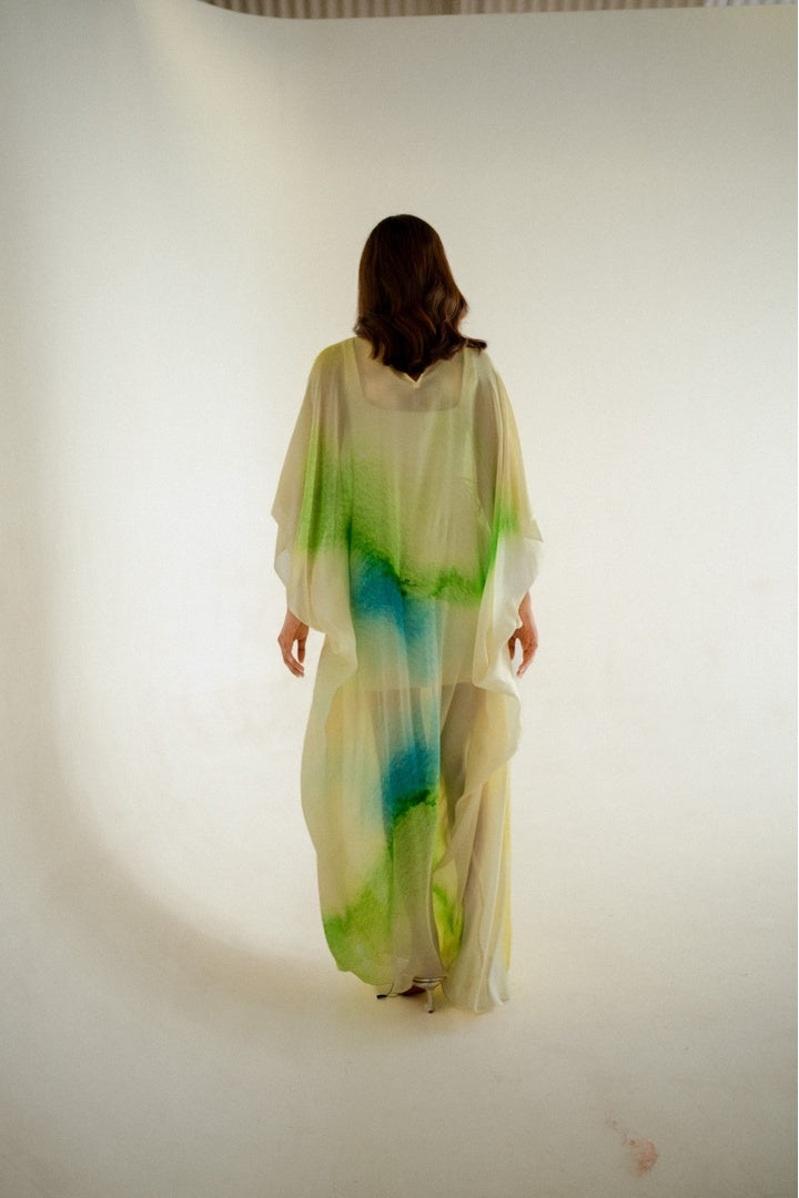 Chiffon  Shirt with Embroidered Pants Yellow Shade