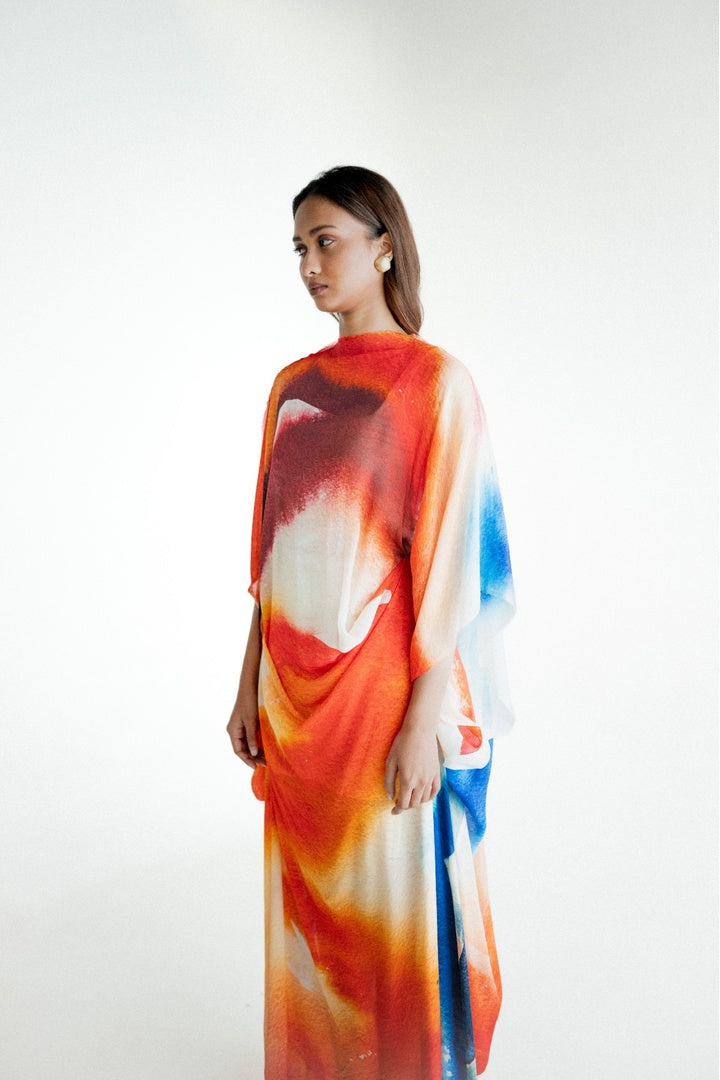 Chiffon  Shirt with Embroidered Pants Light Shade