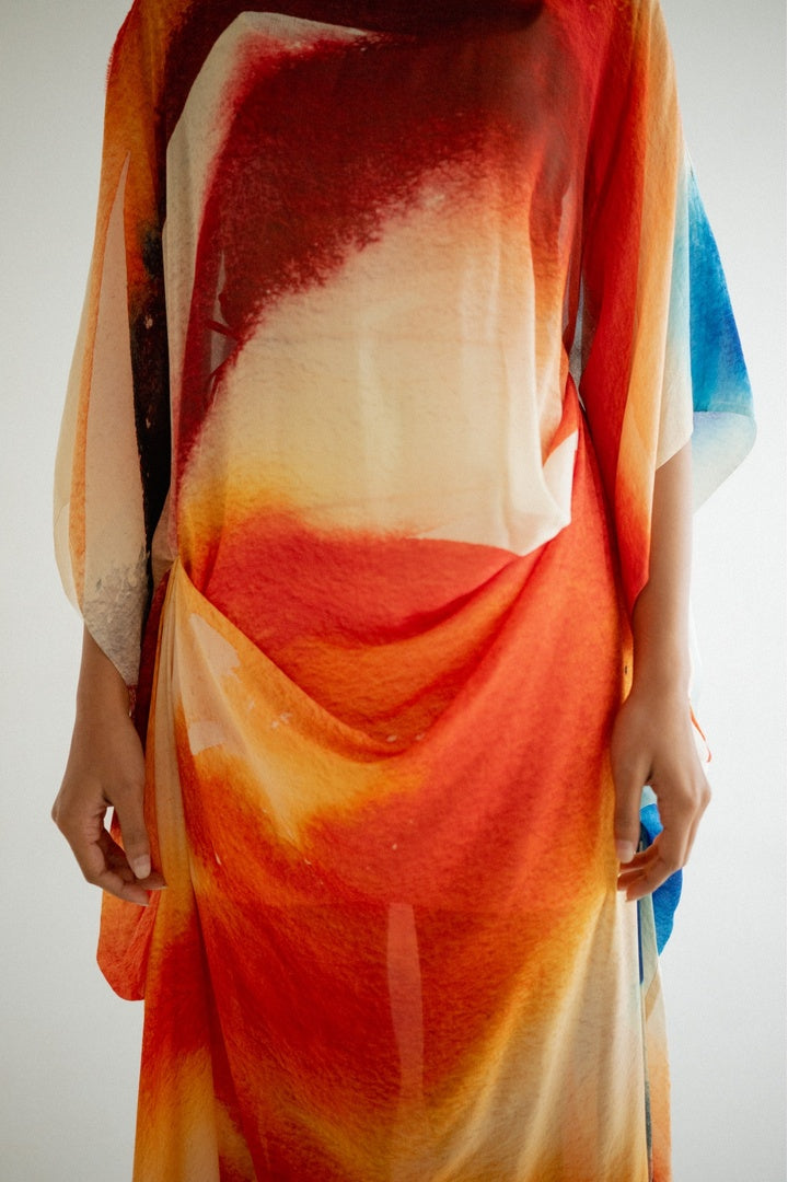 Chiffon  Shirt with Embroidered Pants Light Shade