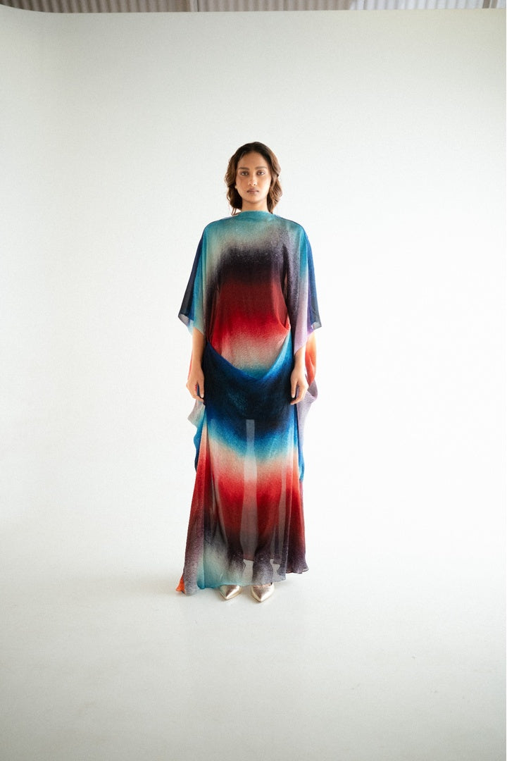 Chiffon  Shirt with Embroidered Pants Dark Shade