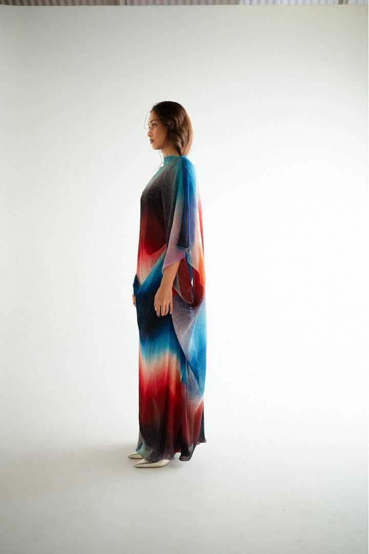 Chiffon  Shirt with Embroidered Pants Dark Shade