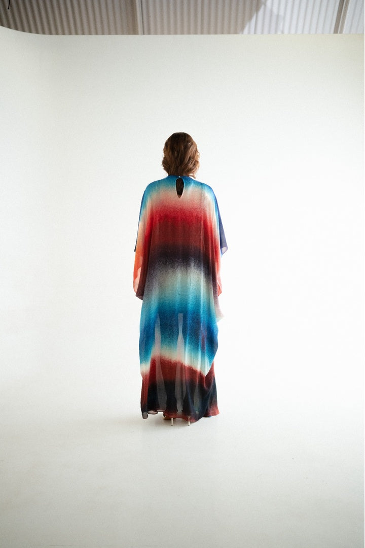 Chiffon  Shirt with Embroidered Pants Dark Shade