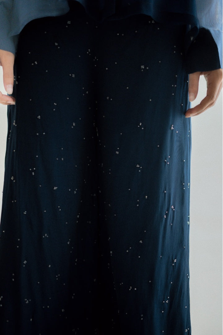 Chiffon  Shirt with Embroidered  Pants