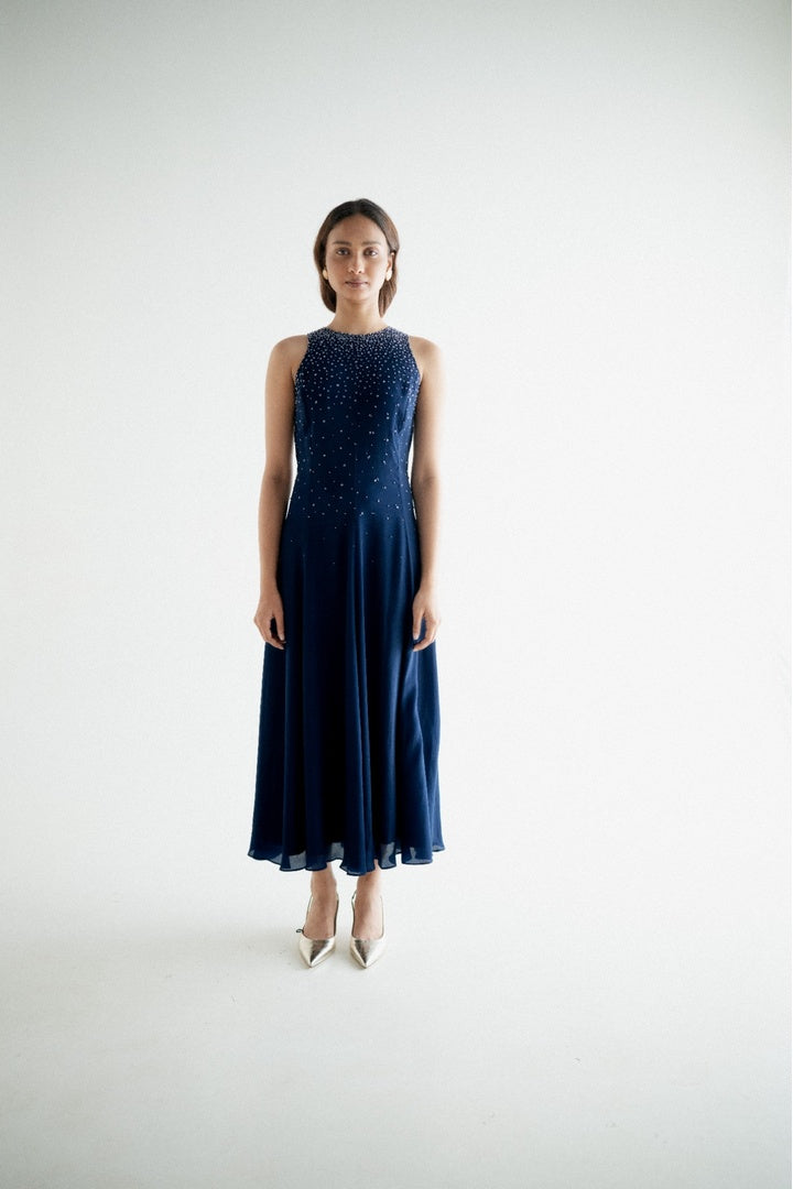 Sleeveless 8 Kali Dress with Embroidery and Print