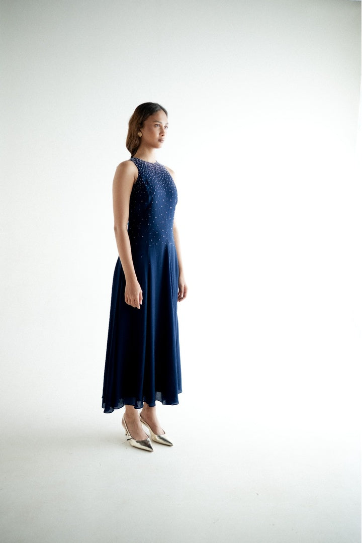 Sleeveless 8 Kali Dress with Embroidery and Print