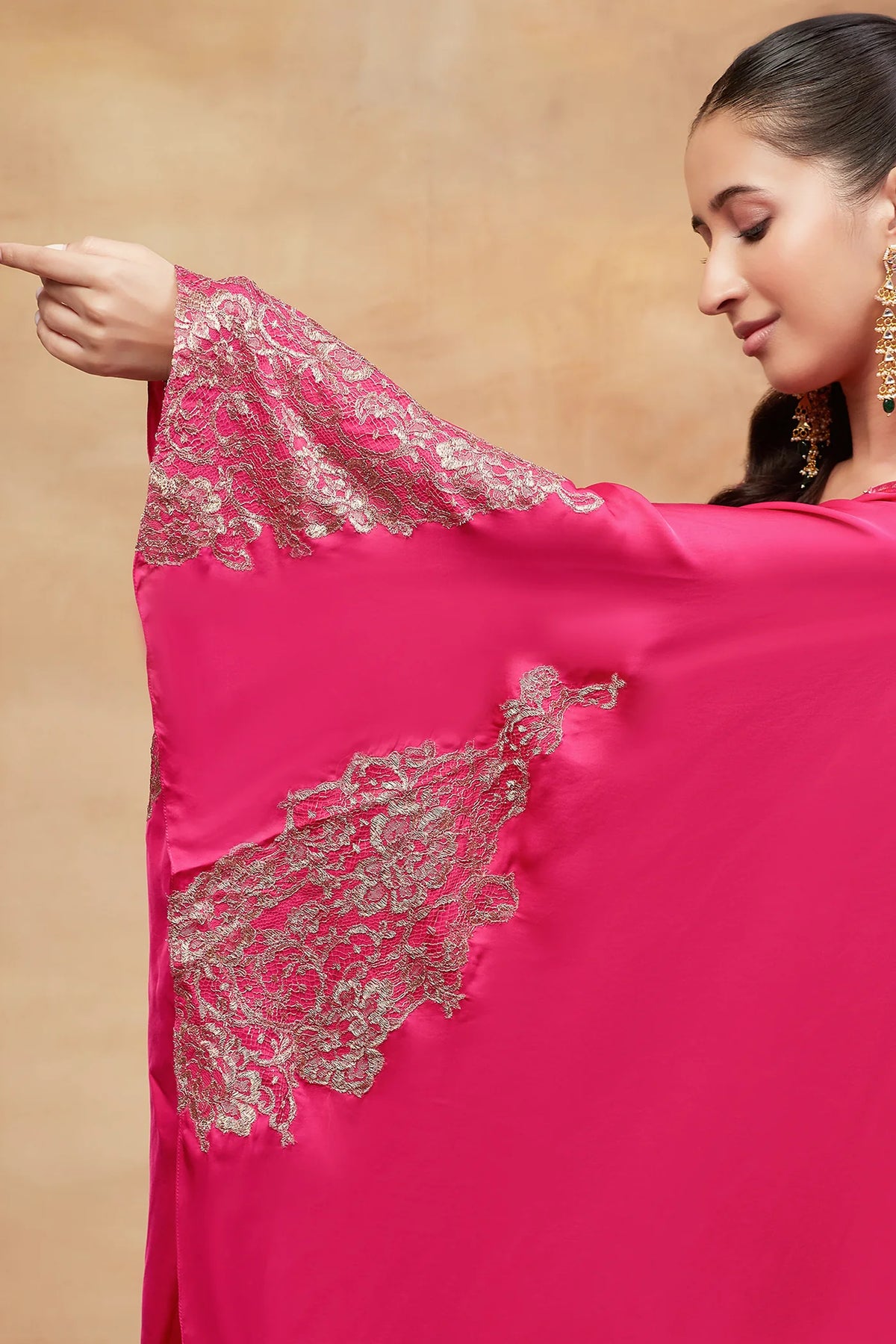 Kashi Gulnaar Hand Embroidered Banarasi Skirt Set