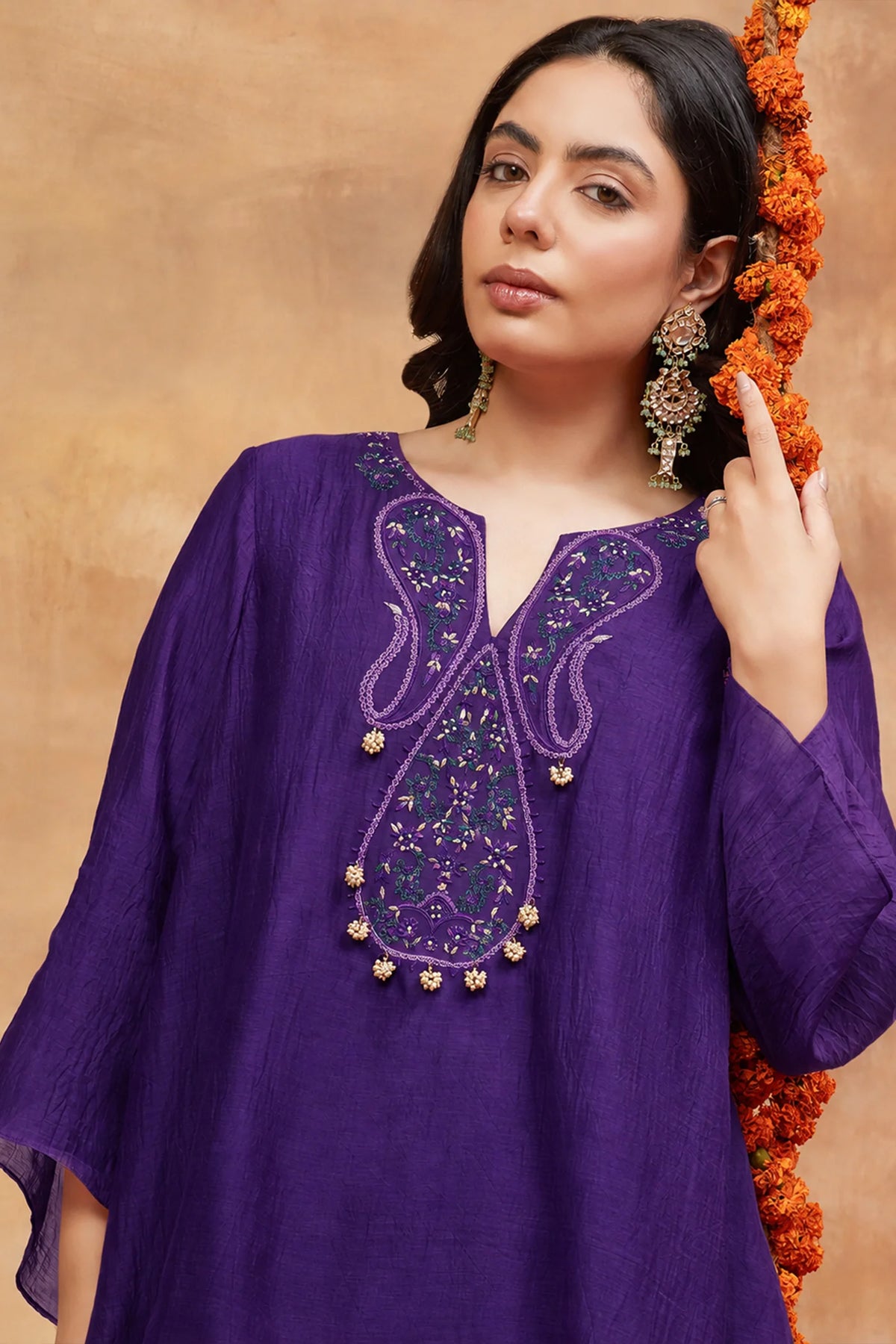 Kedar Jamuni Hand Embroidered Banarasi Farshi Set