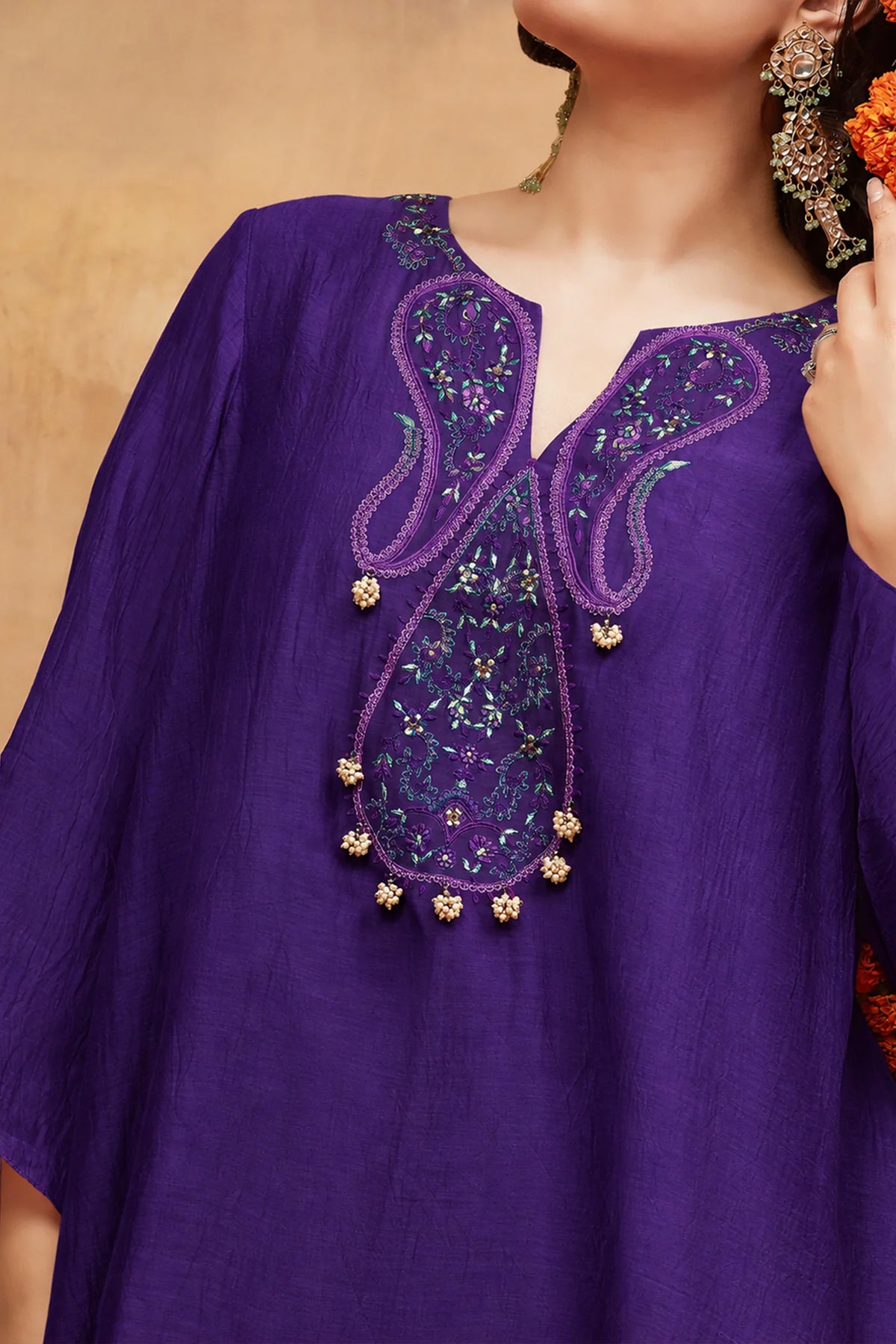 Kedar Jamuni Hand Embroidered Banarasi Farshi Set