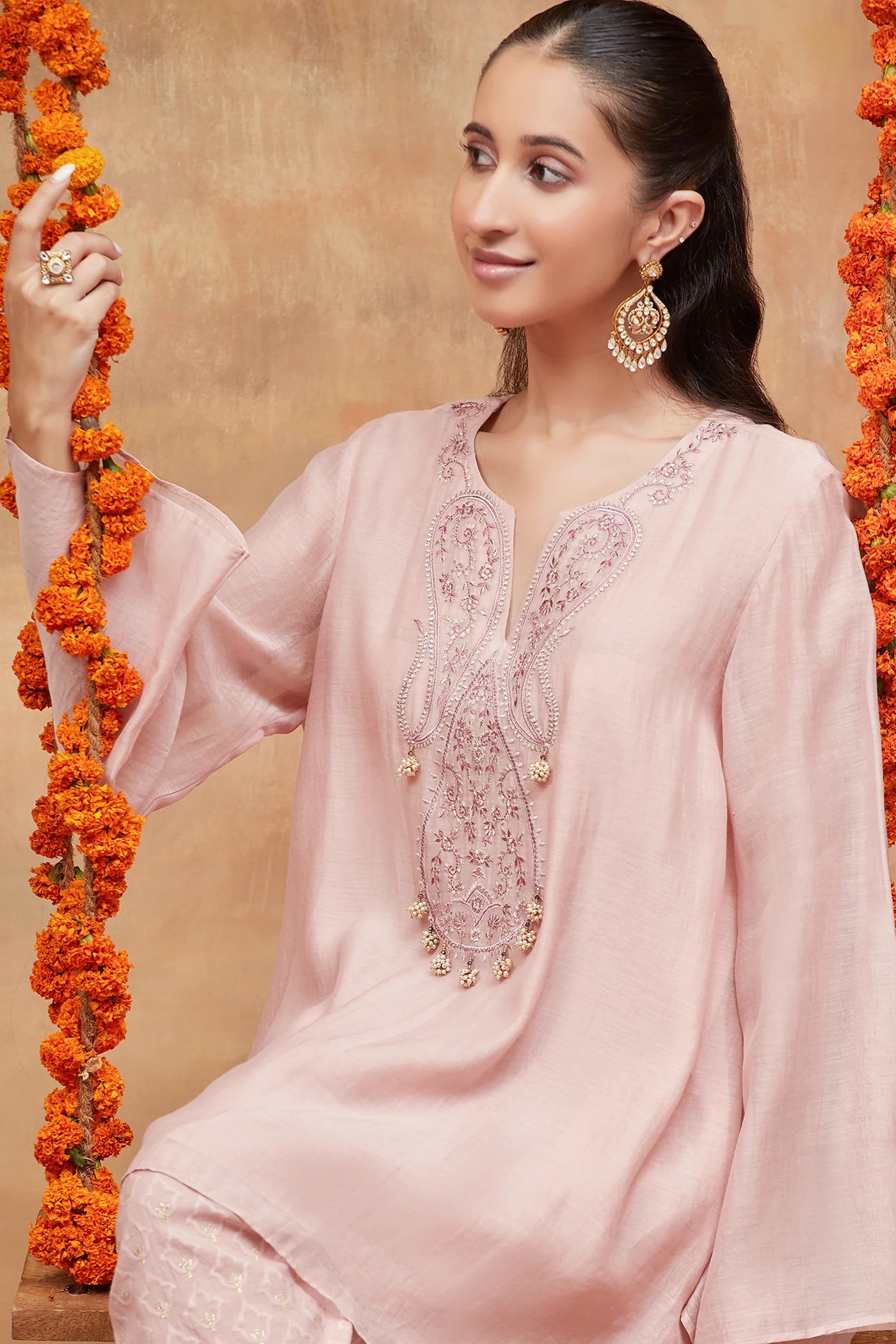 Kedar Kamal Hand Embroidered Banarasi Farshi Set