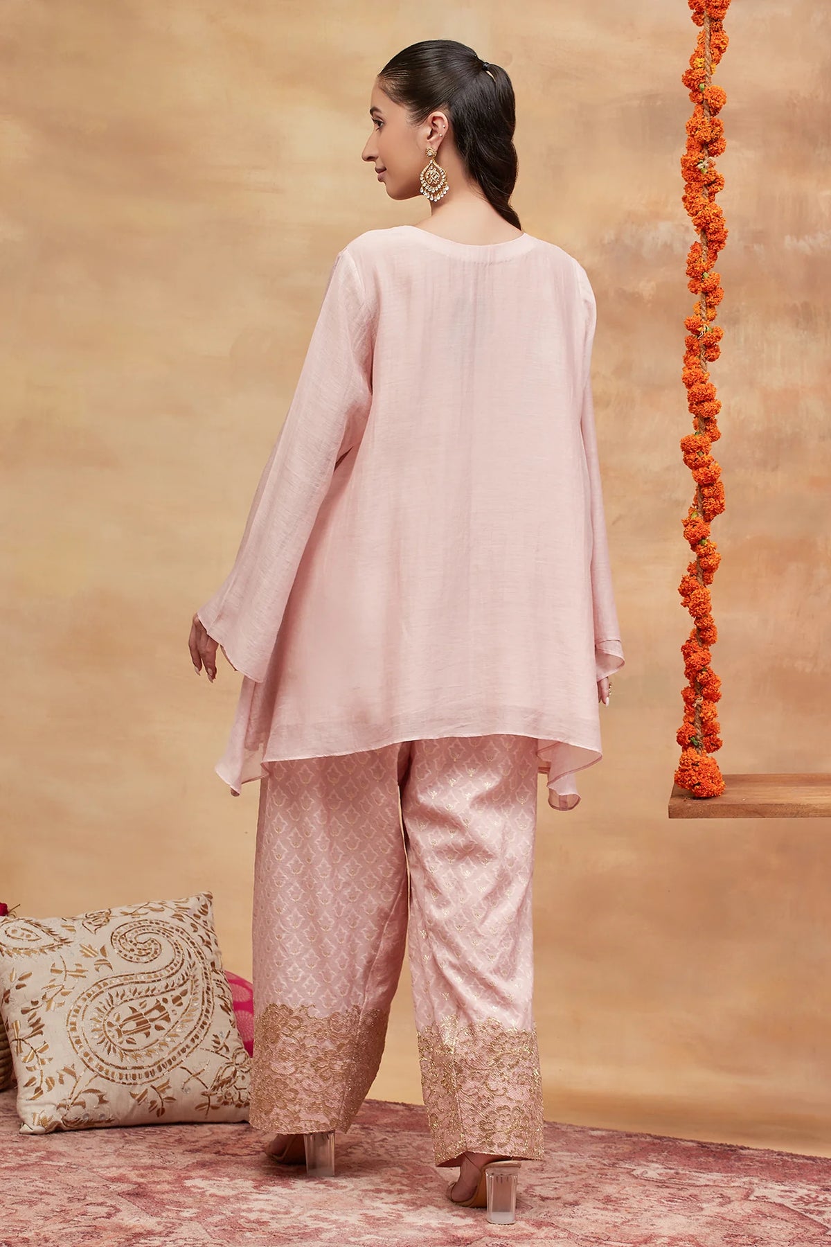 Kedar Kamal Hand Embroidered Banarasi Farshi Set