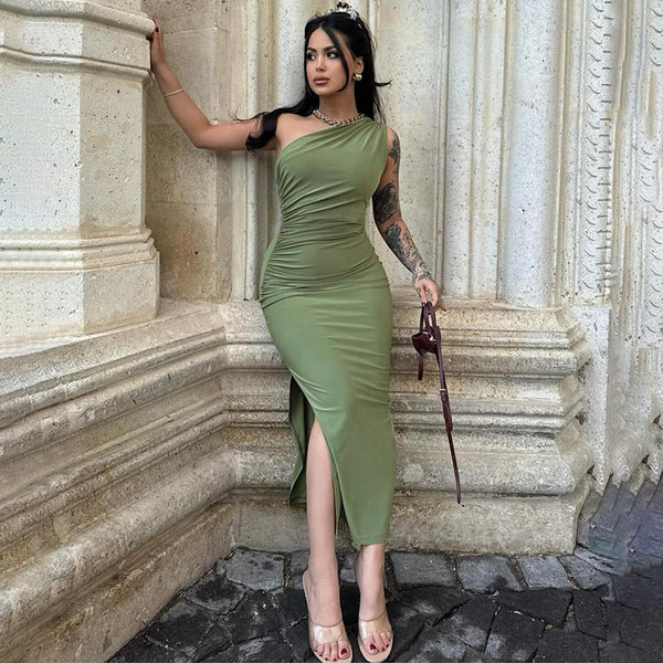 Khoros dress with one shoulder