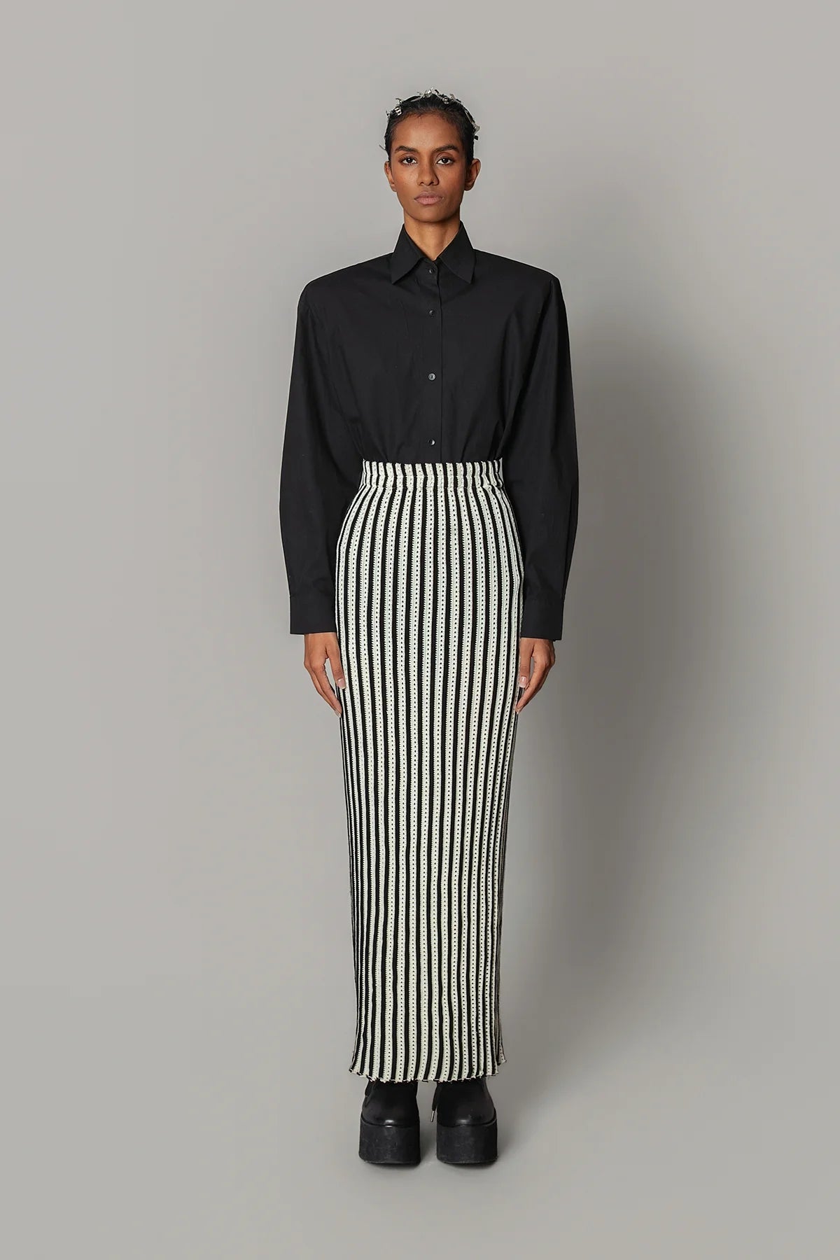 Knitted Strip Skirt