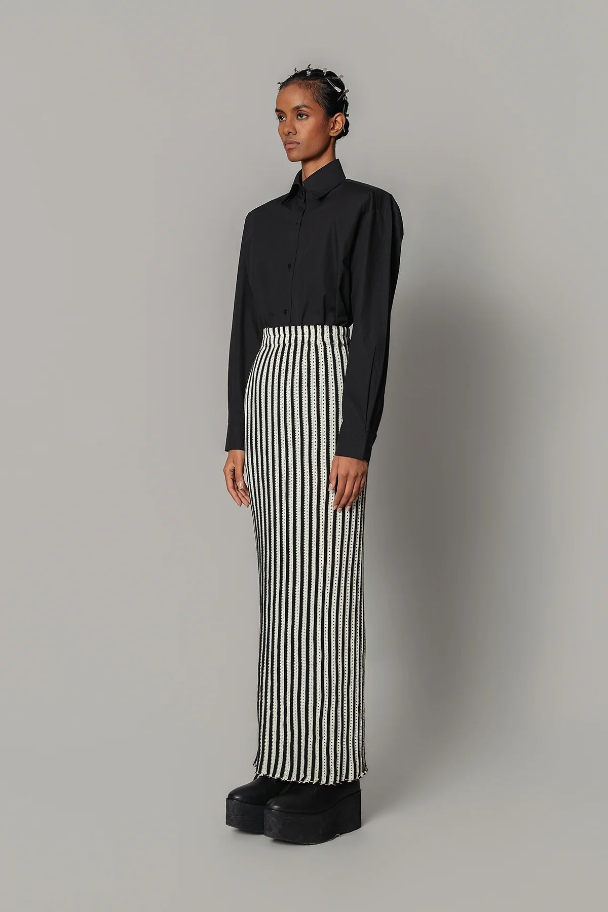 Knitted Strip Skirt