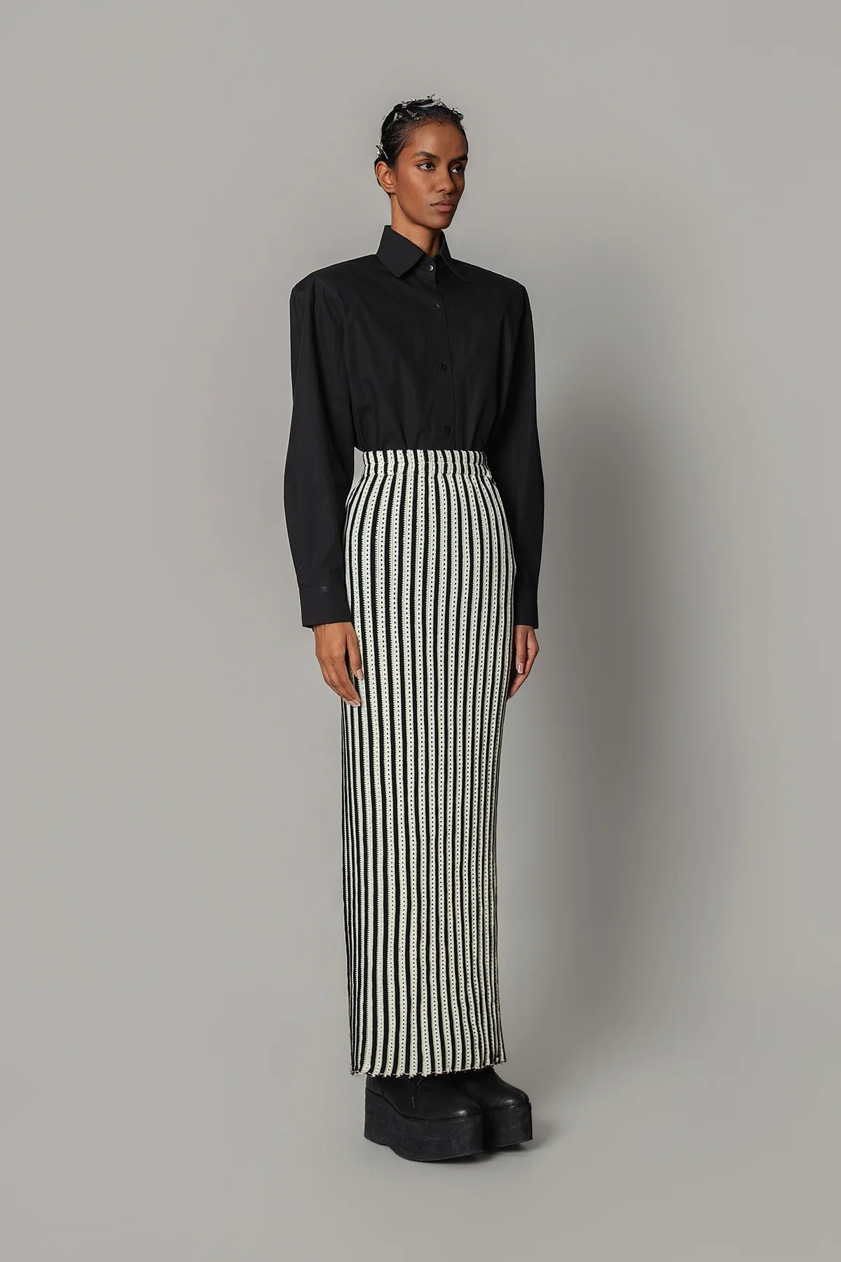 Knitted Strip Skirt