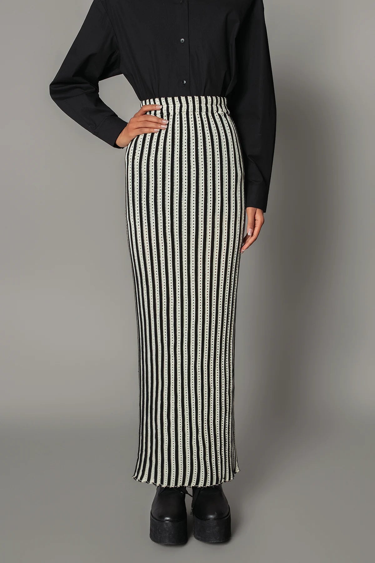 Knitted Strip Skirt