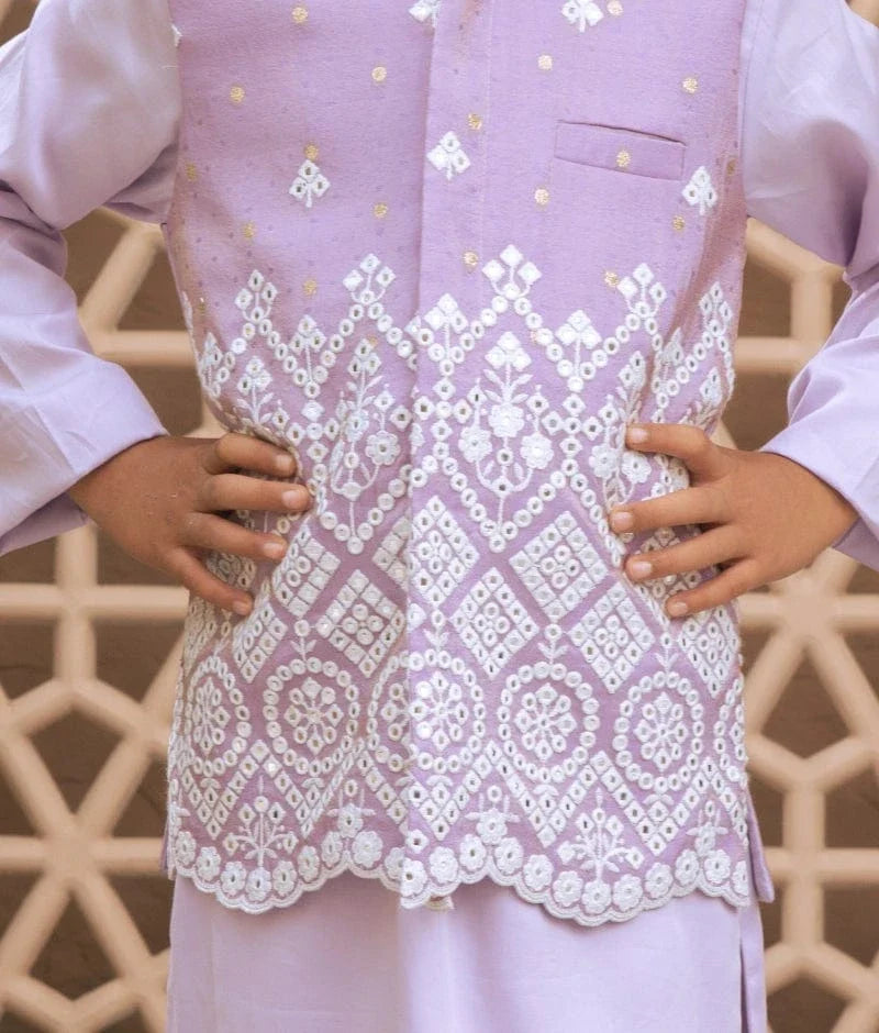 Lilac Charm Nehru Jacket Set