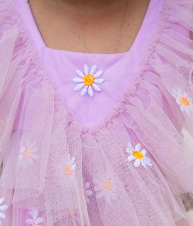 Lilac Petal Net Dress