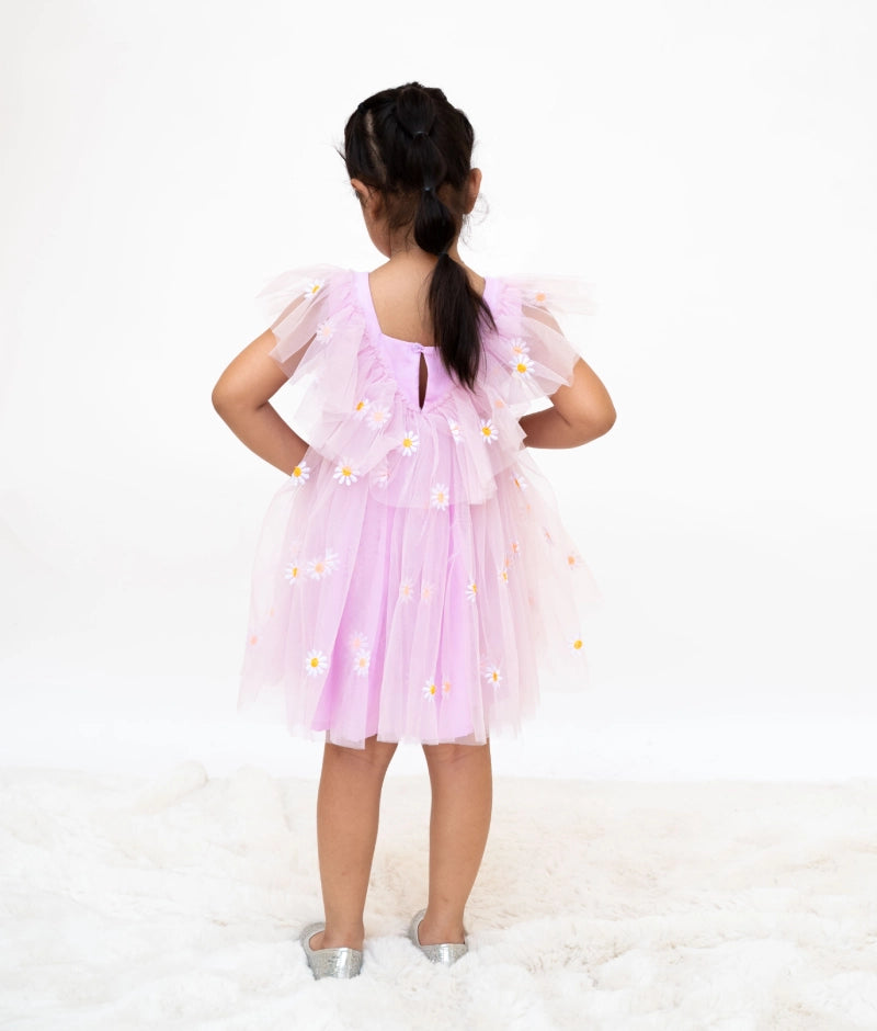 Lilac Petal Net Dress