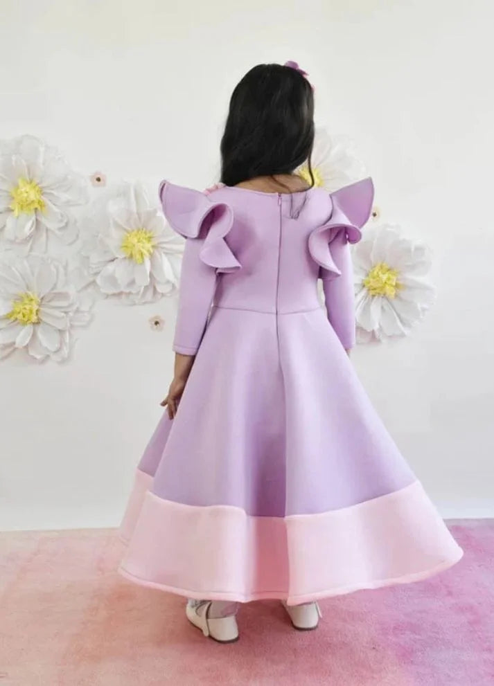 Lycra Dress with Flowers for Girls
