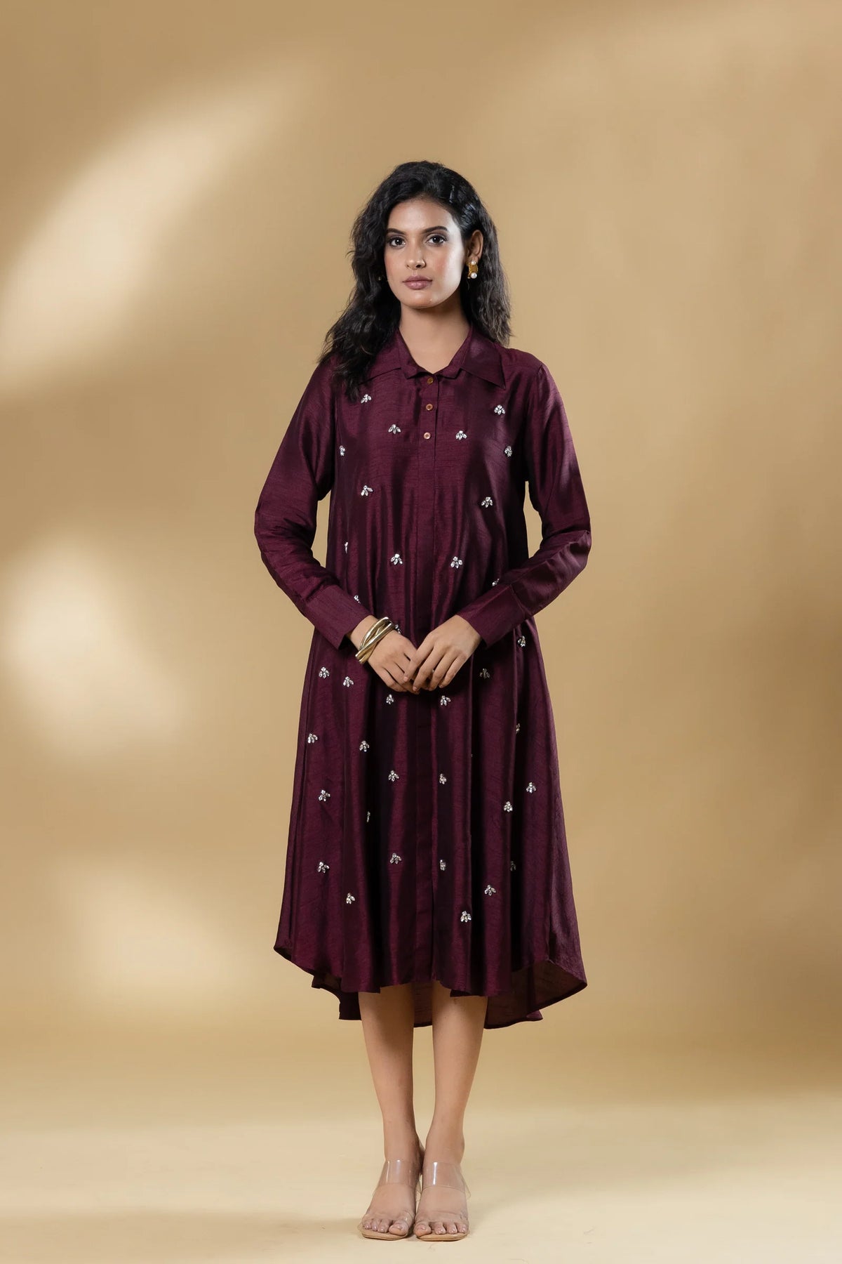 Bemberg Silk Gin Stone Dress