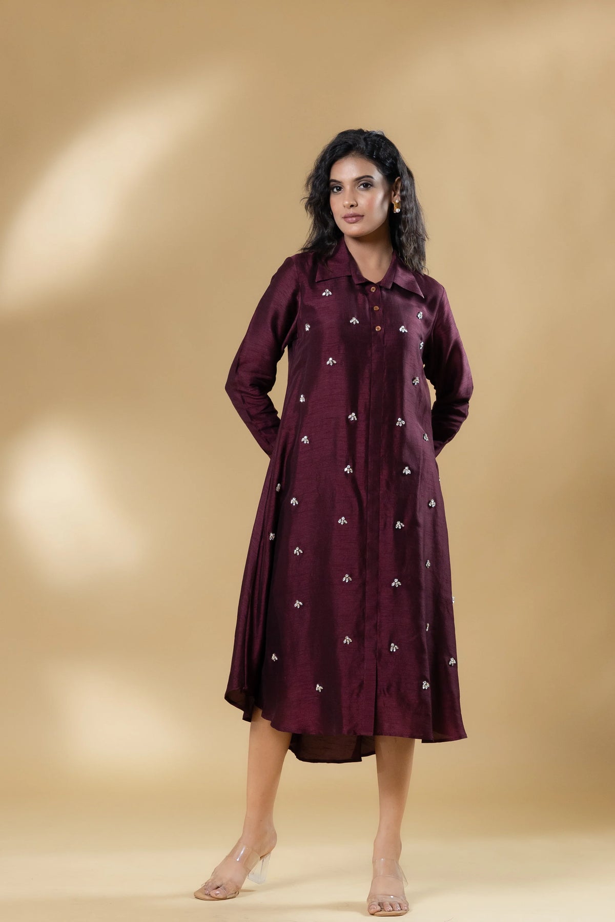 Bemberg Silk Gin Stone Dress