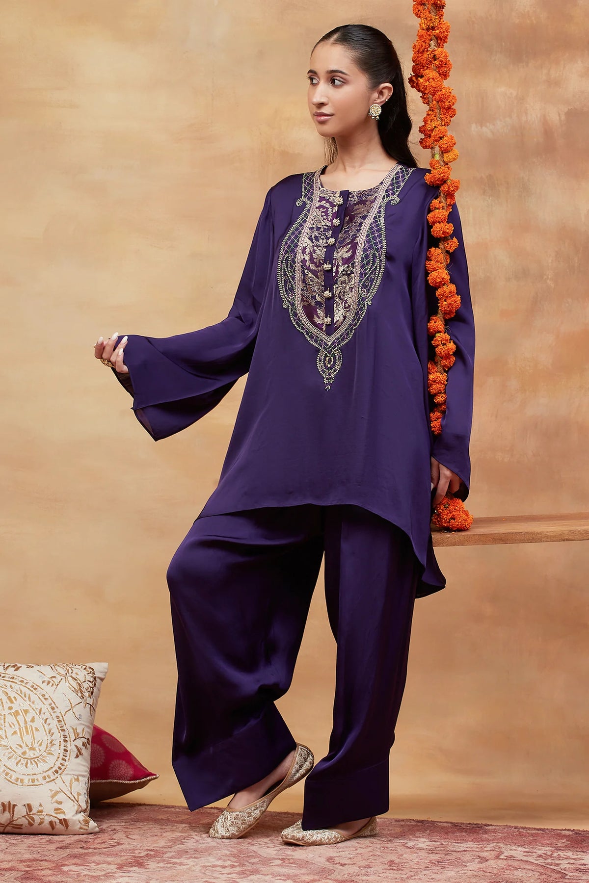 Meer Jamuni Hand Embroidered Banarasi Farshi Set
