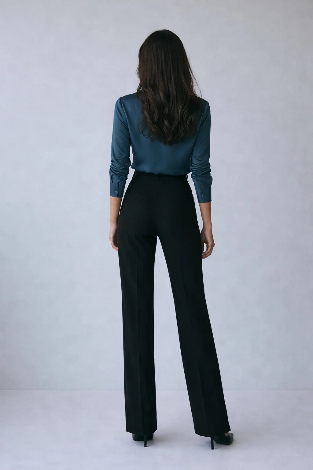 Midnight Iris Silk Blouse