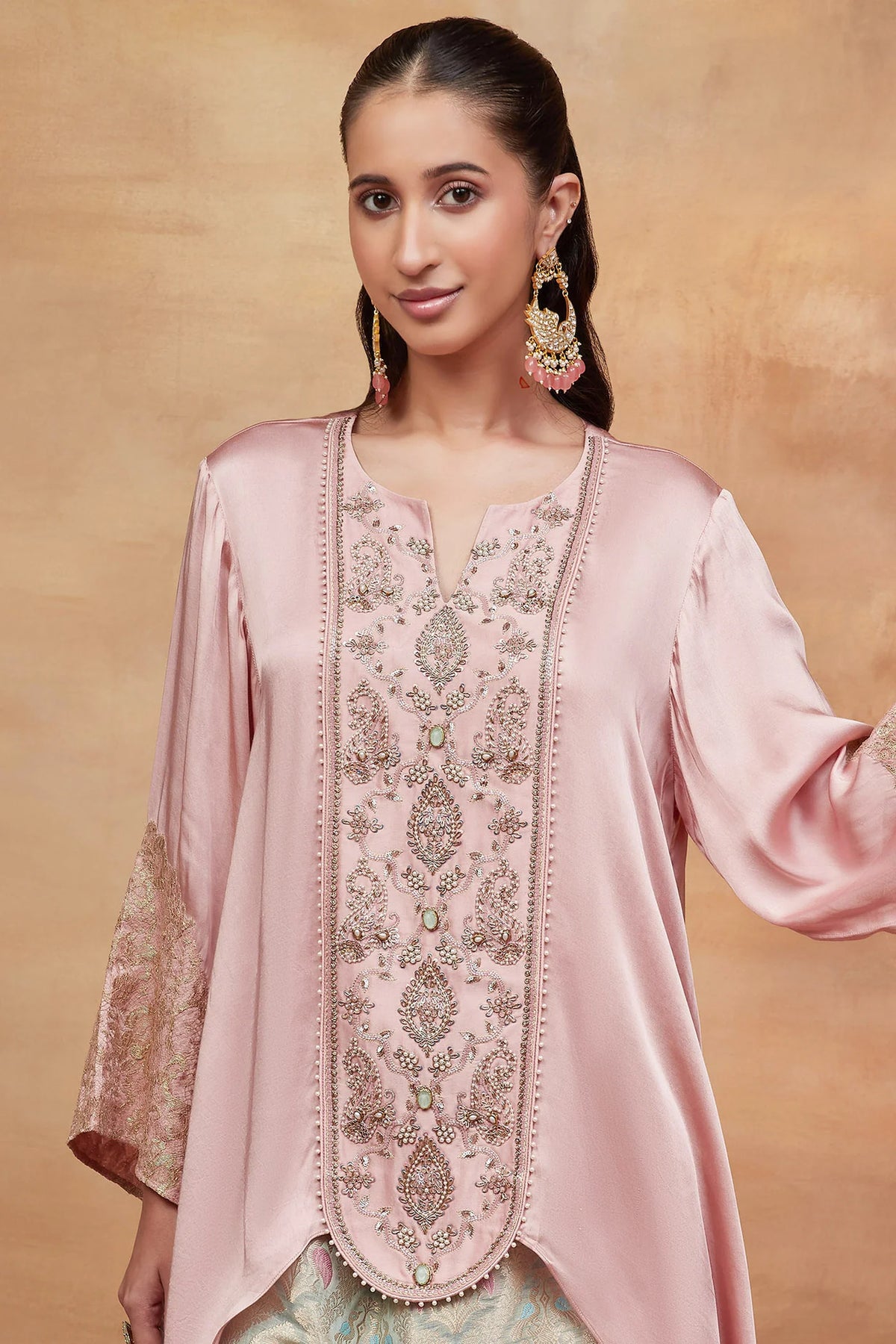 Munshi Gulab Hand Embroidered Banarasi Pant Set